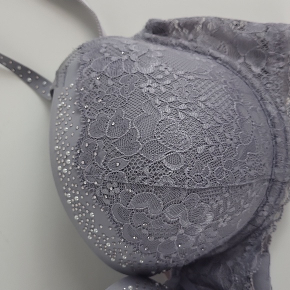 Soutien-gorge Demi-cup Victoria's Secret Dream Angels - Noir Dentelle Sur Rose - Taille 36D - Doublé - Occasion TBEG